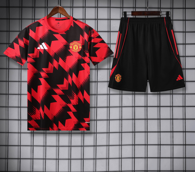 Manchester United Short Sleeve Training Kit 2025/2026 New Season Football Jersey Sports Shirt