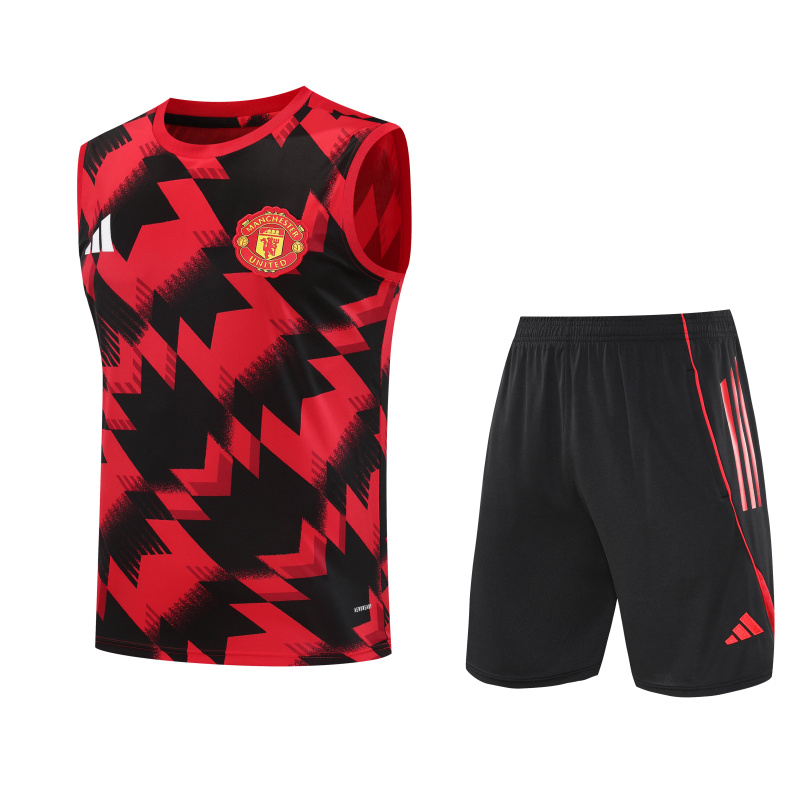 Manchester United Vest Short Sleeve Training Kit 2025/2026 New Season Football Jersey Sports Shirt