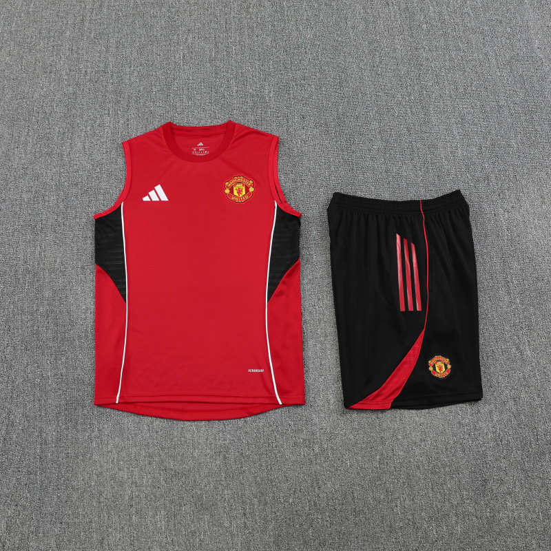 Manchester United Vest Short Sleeve Training Kit 2025/2026 New Season Football Jersey Sports Shirt