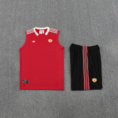 Manchester United Vest Short Sleeve Training Kit 2025/2026 New Season Football Jersey Sports Shirt