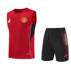 Manchester United Vest Short Sleeve Training Kit 2025/2026 New Season Football Jersey Sports Shirt