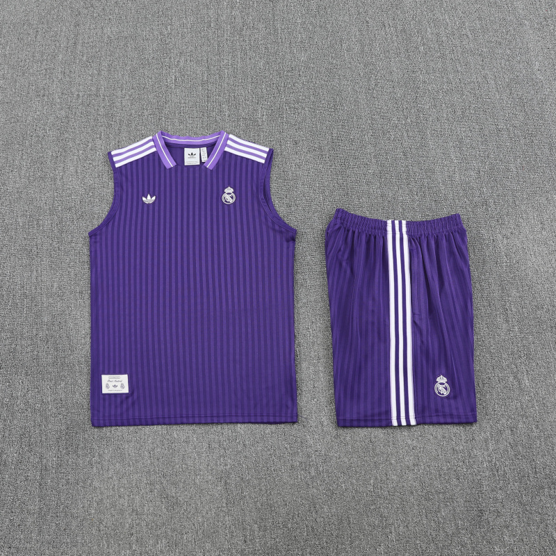 Real Madrid Vest Short Sleeve Training Kit 2025/2026 New Season Football Jersey Sports Shirt