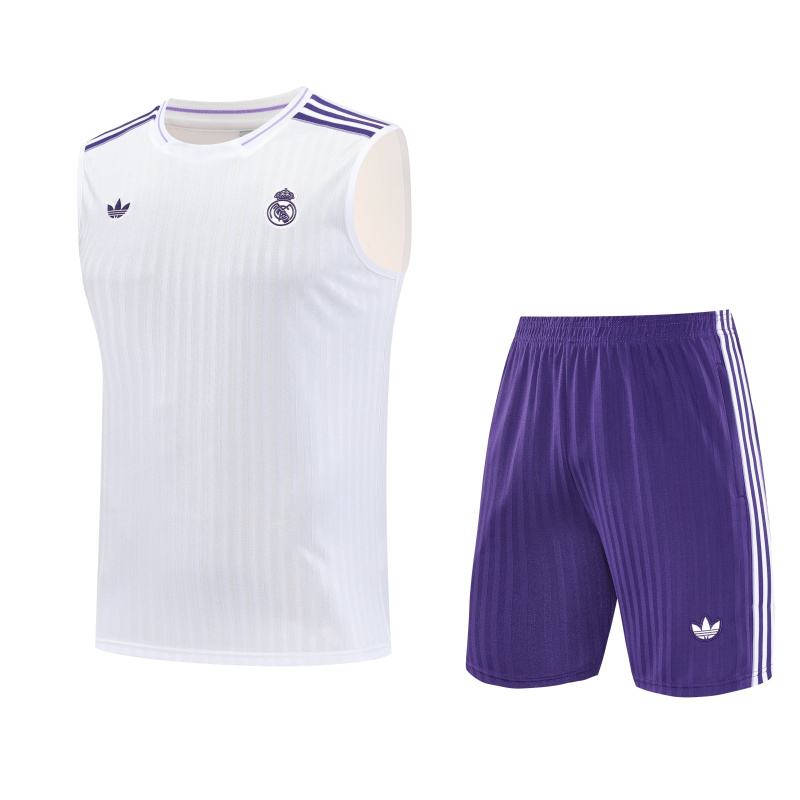 Real Madrid Vest Short Sleeve Training Kit 2025/2026 New Season Football Jersey Sports Shirt