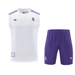 Real Madrid Vest Short Sleeve Training Kit 2025/2026 New Season Football Jersey Sports Shirt