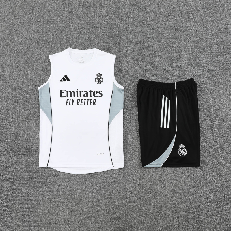 Real Madrid Vest Short Sleeve Training Kit 2025/2026 New Season Football Jersey Sports Shirt