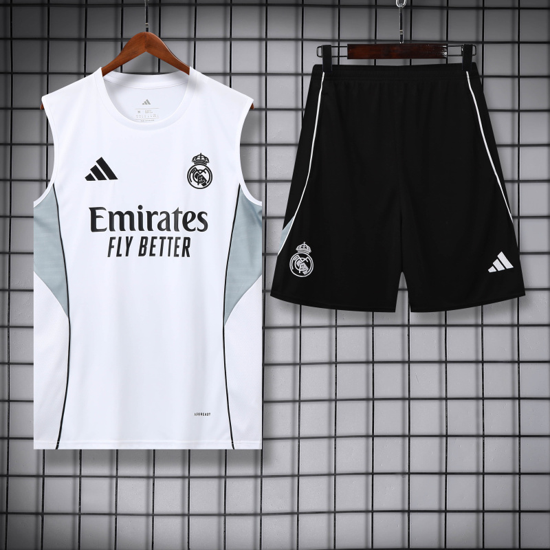 Real Madrid Vest Short Sleeve Training Kit 2025/2026 New Season Football Jersey Sports Shirt
