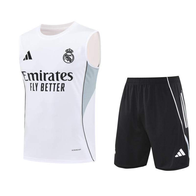 Real Madrid Vest Short Sleeve Training Kit 2025/2026 New Season Football Jersey Sports Shirt