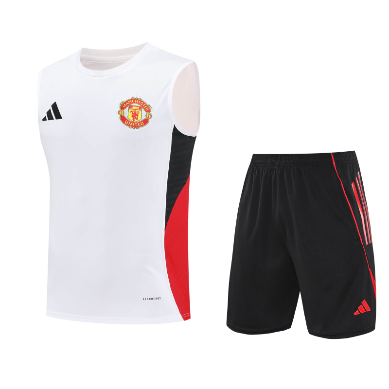 Manchester United Vest Short Sleeve Training Kit 2025/2026 New Season Football Jersey Sports Shirt
