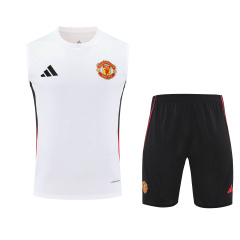 Manchester United Vest Short Sleeve Training Kit 2025/2026 New Season Football Jersey Sports Shirt
