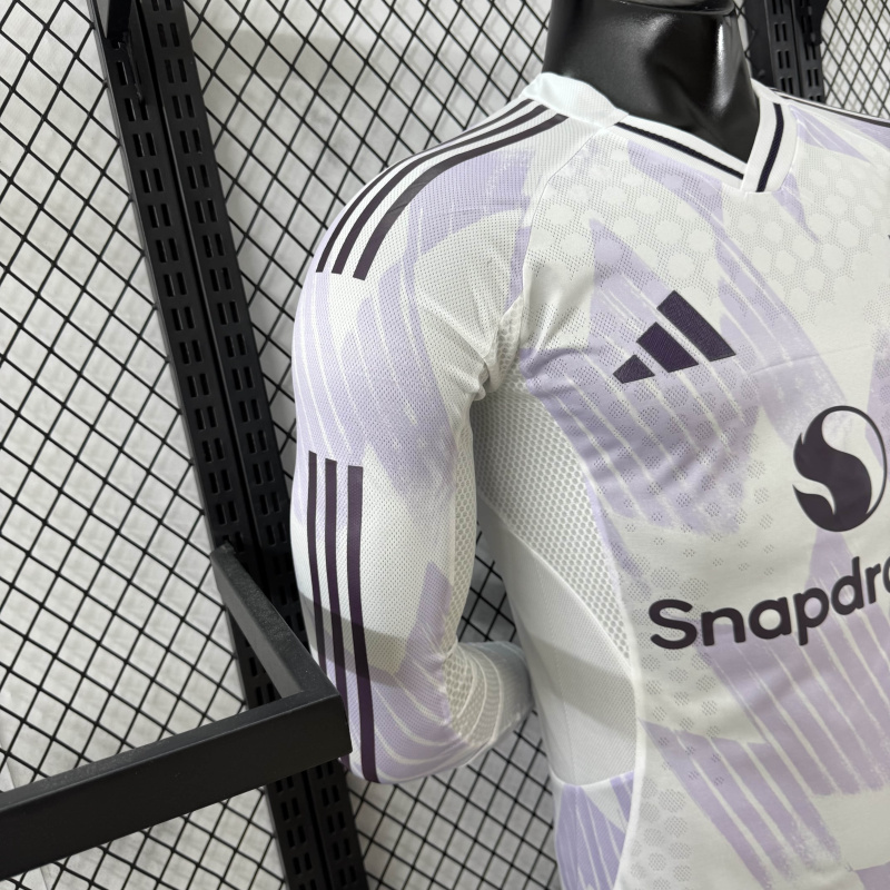 Player Manchester United Away Long Sleeve 2025/2026 New Season Football Jersey Sports Shirt