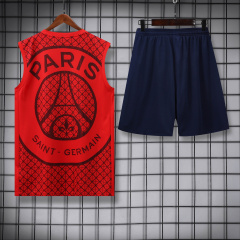 PSG Vest Short Sleeve Training Kit 2025/2026 New Season Football Jersey Sports Shirt