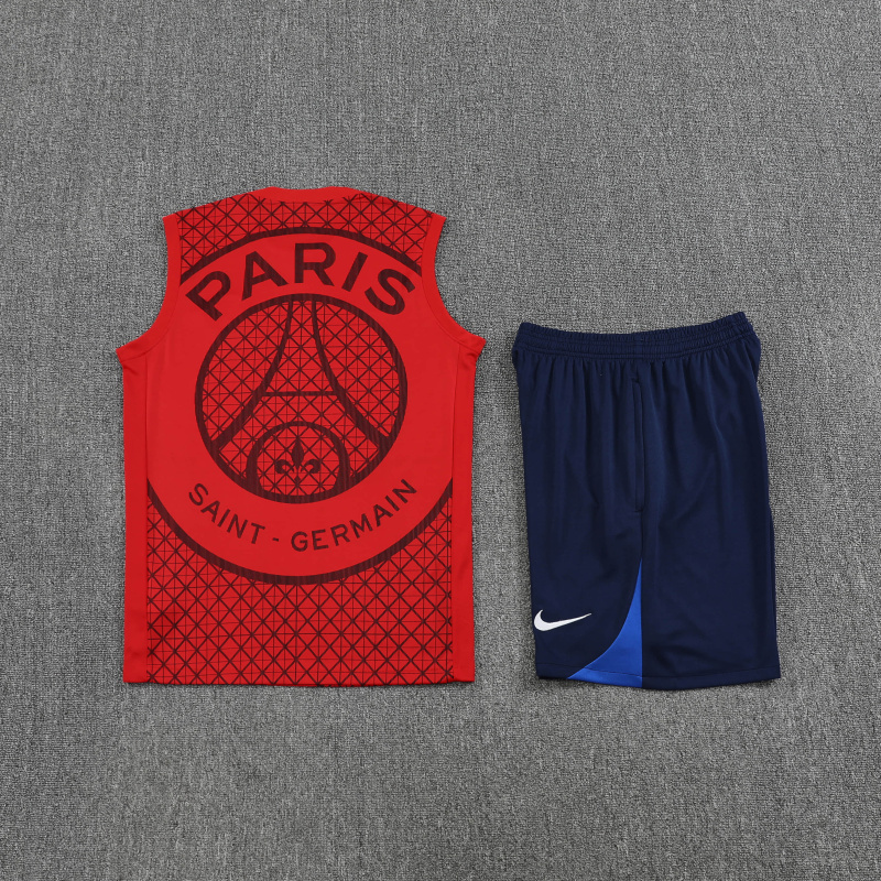 PSG Vest Short Sleeve Training Kit 2025/2026 New Season Football Jersey Sports Shirt