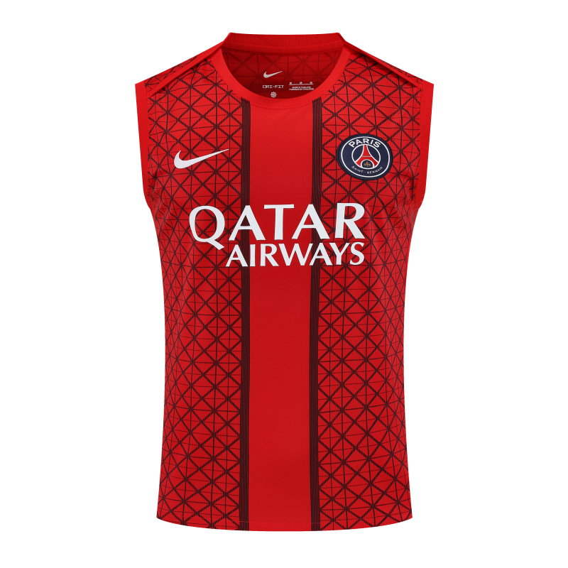 PSG Vest Short Sleeve Training Kit 2025/2026 New Season Football Jersey Sports Shirt