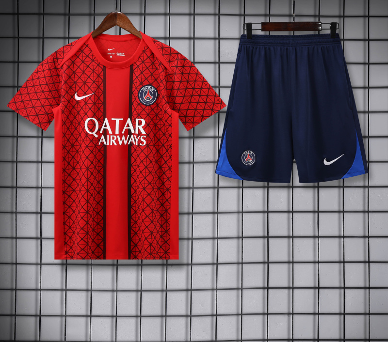 PSG Short Sleeve Training Kit 2025/2026 New Season Football Jersey Sports Shirt