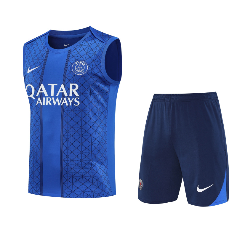 PSG Vest Short Sleeve Training Kit 2025/2026 New Season Football Jersey Sports Shirt