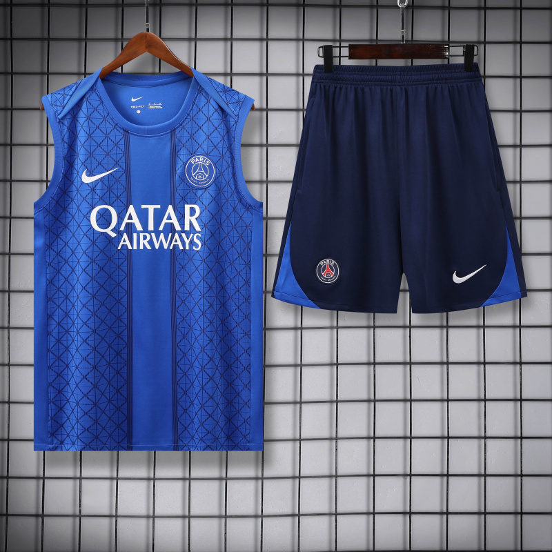 PSG Vest Short Sleeve Training Kit 2025/2026 New Season Football Jersey Sports Shirt