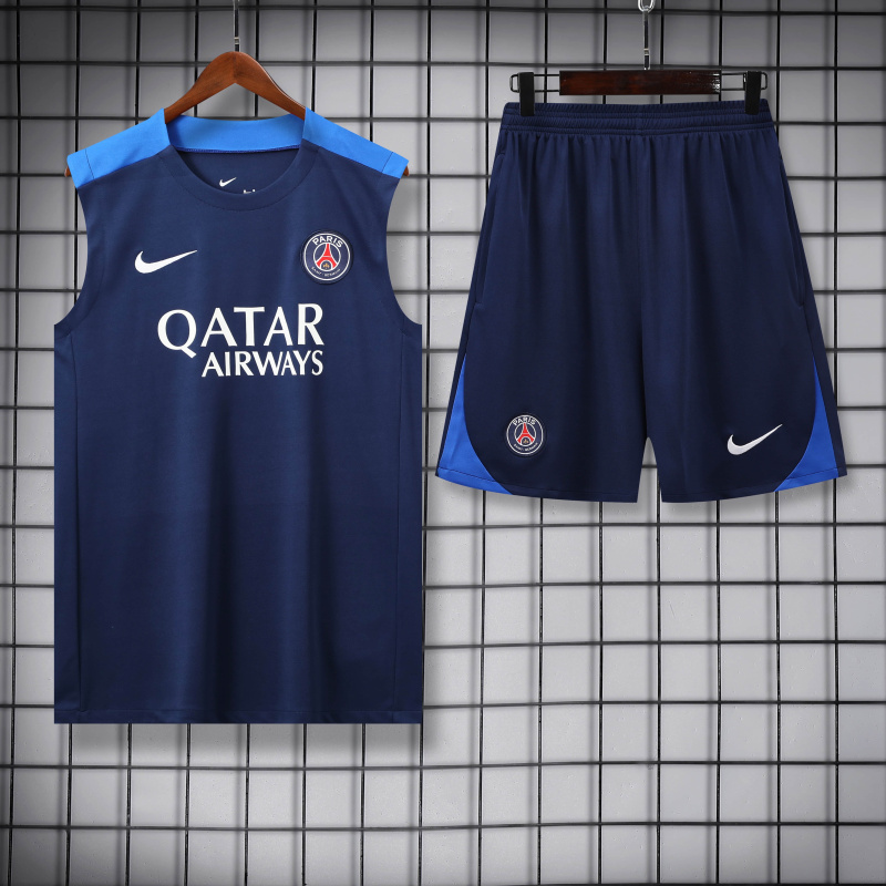 PSG Vest Short Sleeve Training Kit 2025/2026 New Season Football Jersey Sports Shirt