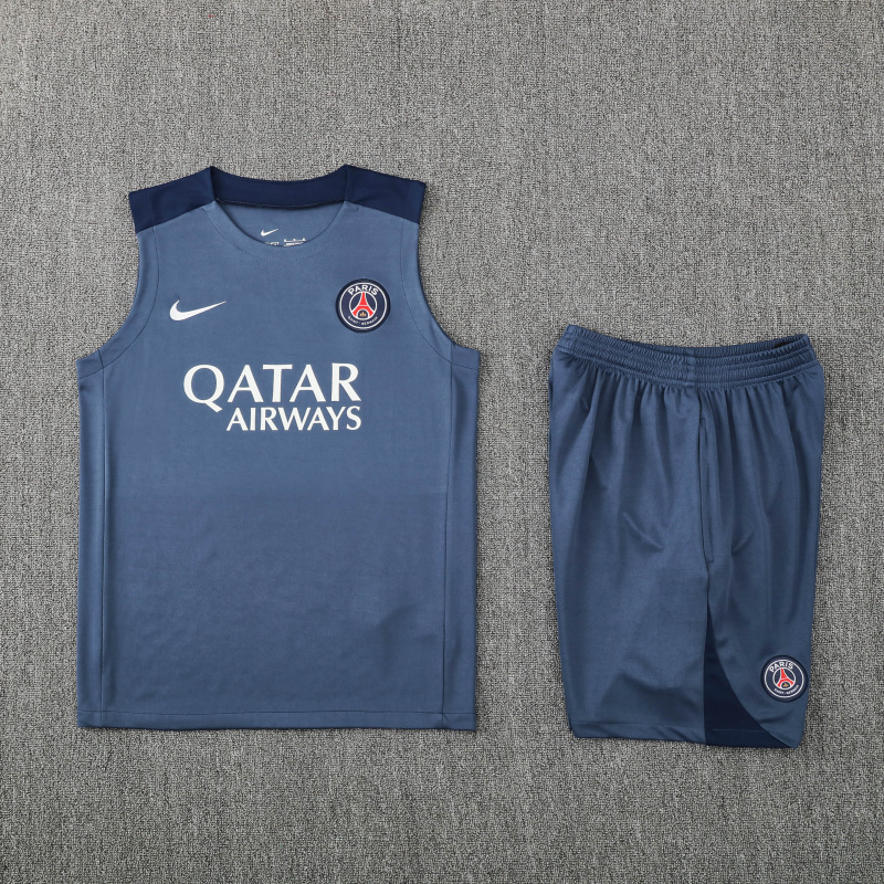 PSG Vest Short Sleeve Training Kit 2025/2026 New Season Football Jersey Sports Shirt