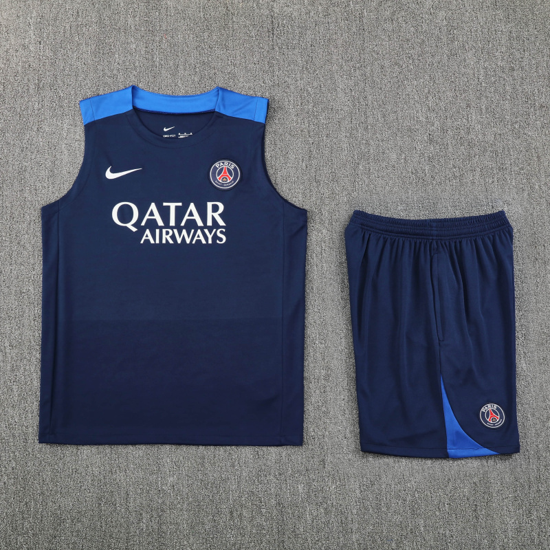 PSG Vest Short Sleeve Training Kit 2025/2026 New Season Football Jersey Sports Shirt