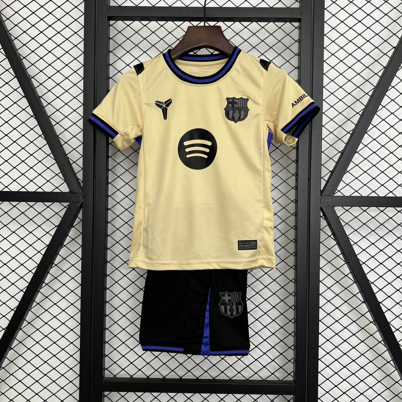 KIDS Barcelona Away 2025/2026 Football Team Shirt + Shorts + Socks Kit Jersey