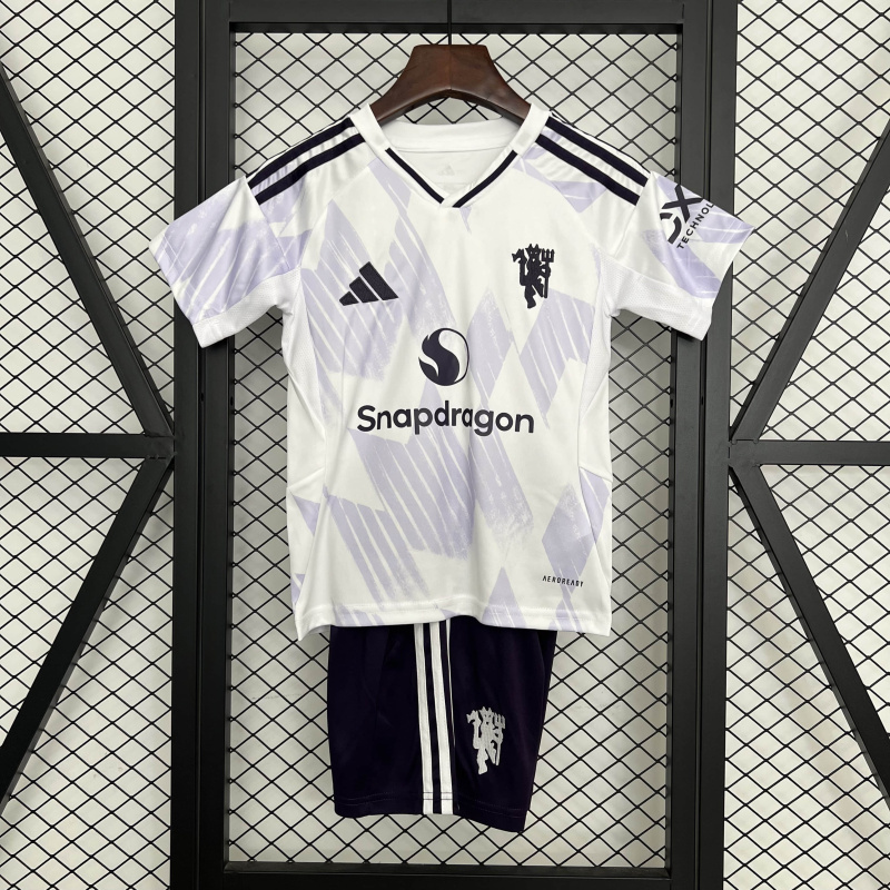 kids Manchester United Away 2025/2026 shirt+shorts+socks kit Football team shirt Jersey