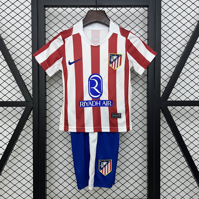 KIDS Atlético Madrid Home 2025/2026 shirt+shorts+socks kit Football team shirt Jersey
