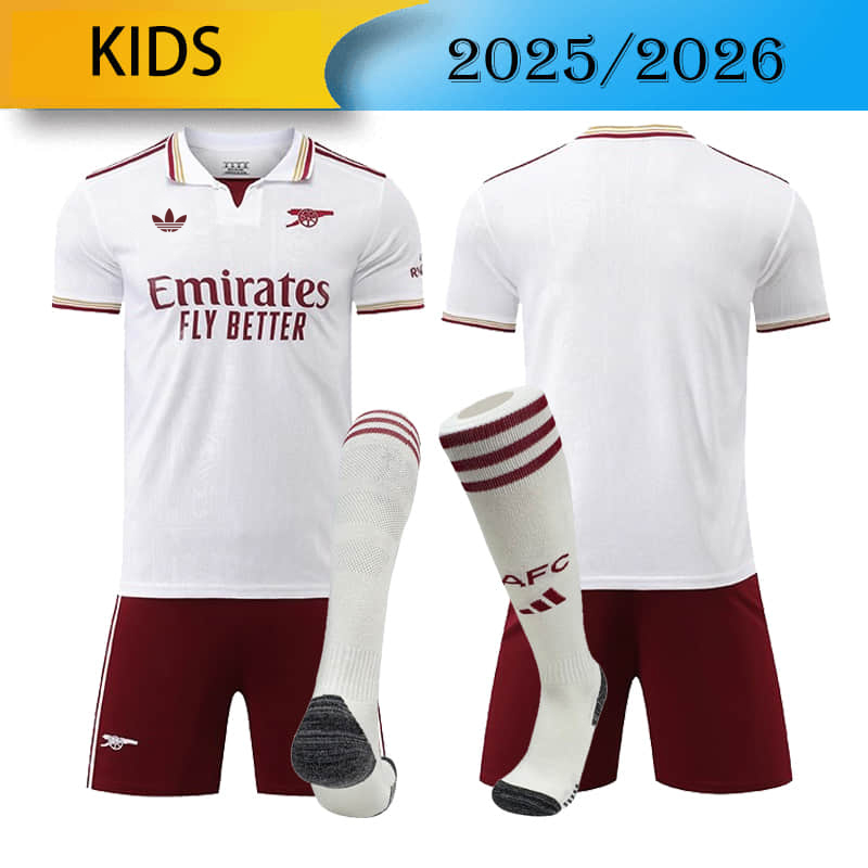 kids Arsenal 2nd Away 2025/2026 shirt + shorts + socks kit Football team shirt Jersey