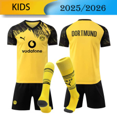 KIDS Dortmund home 2025/2026 shirt+shorts+socks kit Football team shirt Jersey