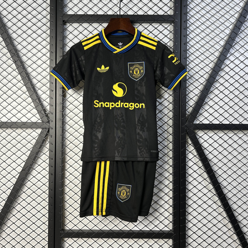 KIDS Manchester United 3rd Away 2025/2026 shirt+shorts+socks kit Football team shirt Jersey