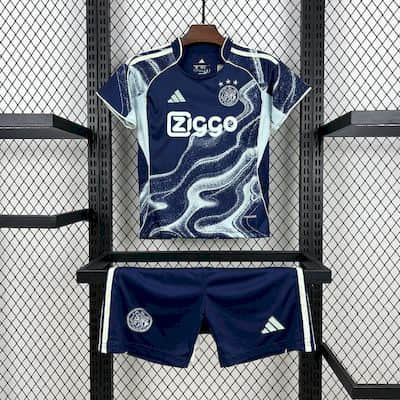 Kids Ajax Away 2025/2026 Shirt+Shorts+Socks Kit Football Team Shirt Jersey