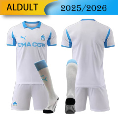 Marseille Home 2025/2026 shirt+shorts+socks kit Football team shirt Jersey