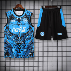 KIDS Napoli Vest Short Sleeve Training Kit 2025/2026 New Season Football Jersey Sports Shirt