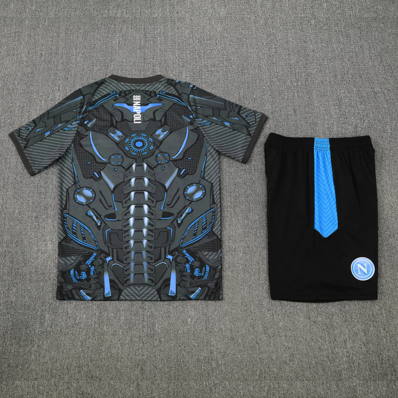 KIDS Napoli Short Sleeve Training Kit 2025/2026 New Season Football Jersey Sports Shirt