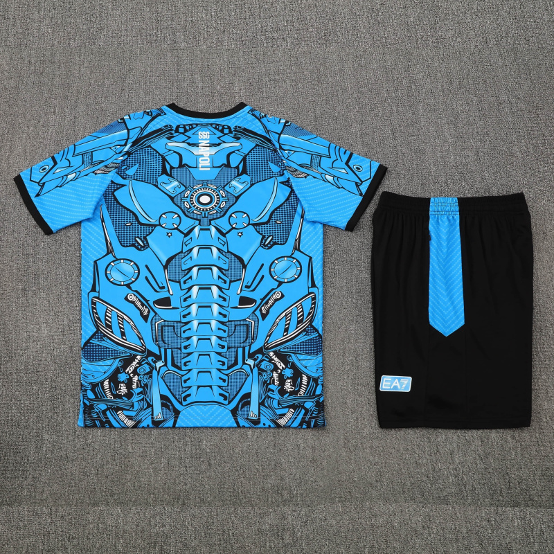 KIDS Napoli Short Sleeve Training Kit 2025/2026 New Season Football Jersey Sports Shirt