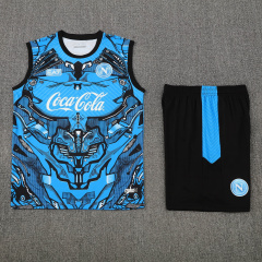 KIDS Napoli Vest Short Sleeve Training Kit 2025/2026 New Season Football Jersey Sports Shirt