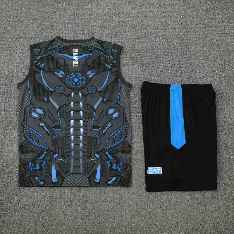 KIDS Napoli Vest Short Sleeve Training Kit 2025/2026 New Season Football Jersey Sports Shirt