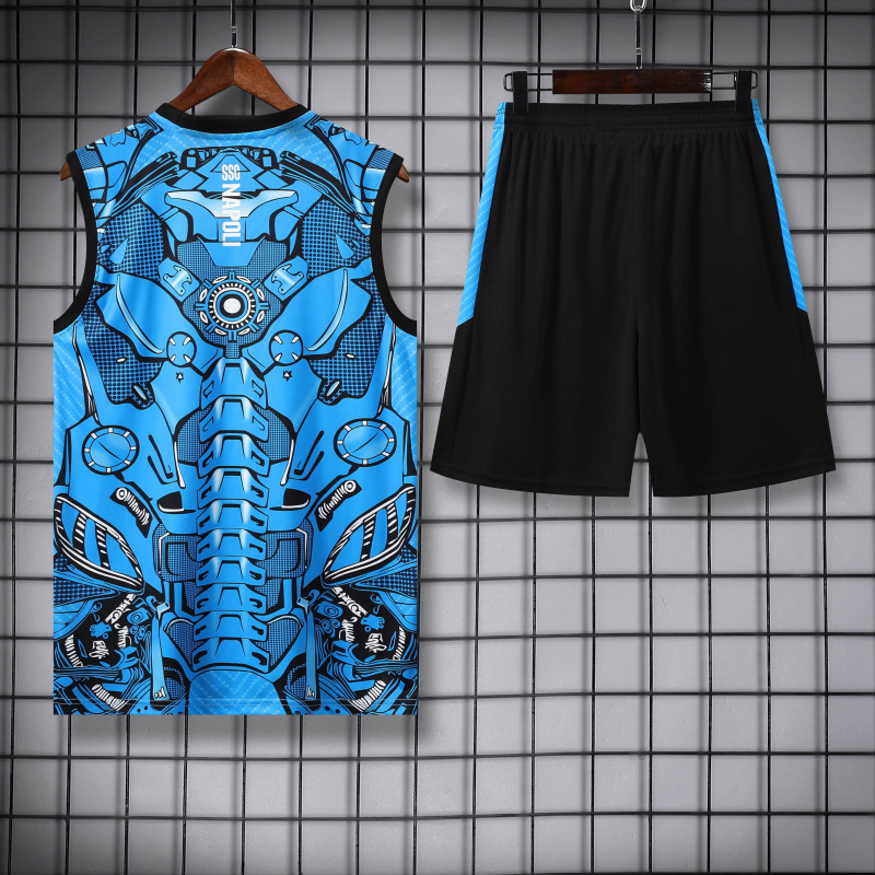 KIDS Napoli Vest Short Sleeve Training Kit 2025/2026 New Season Football Jersey Sports Shirt
