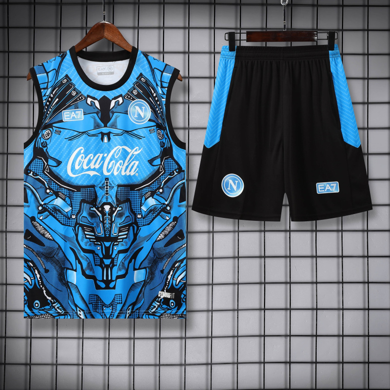 Napoli Vest Short Sleeve Training Kit 2025/2026 New Season Football Jersey Sports Shirt