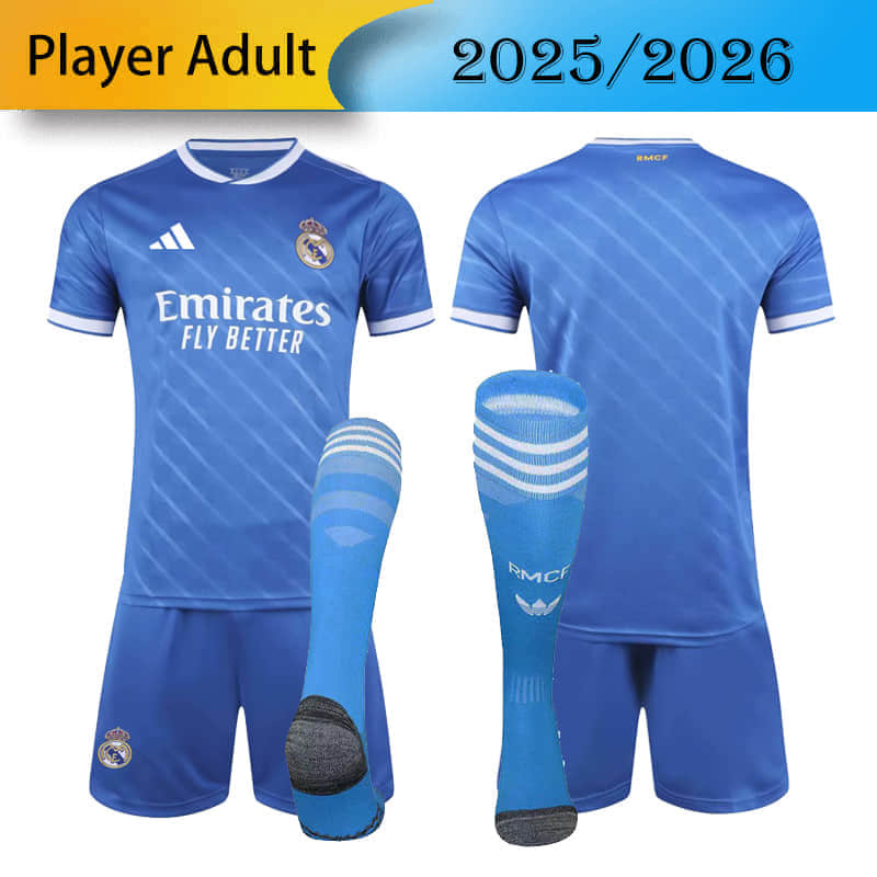 Player Real Madrid 3rd Away 2025/2026 shirt+shorts+socks kit Football teamshirt jersey