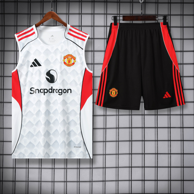 Manchester United vest Short sleeve training kit 2025/2026 New Season Football Jersey Sports Shirt
