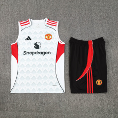Manchester United vest Short sleeve training kit 2025/2026 New Season Football Jersey Sports Shirt