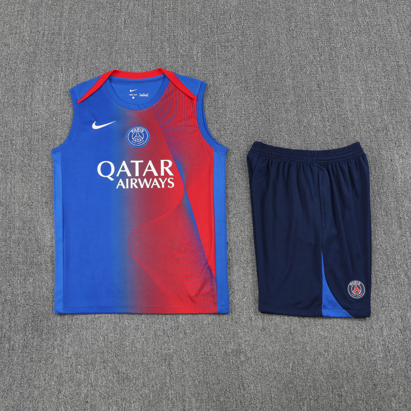 PSG vest Short sleeve training kit 2025/2026 New Season Football Jersey Sports Shirt
