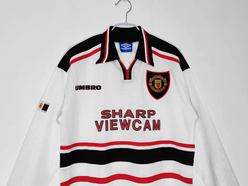 Retro Manchester United away long sleeve 1998/1999 Season Football Jersey Sports Shirt
