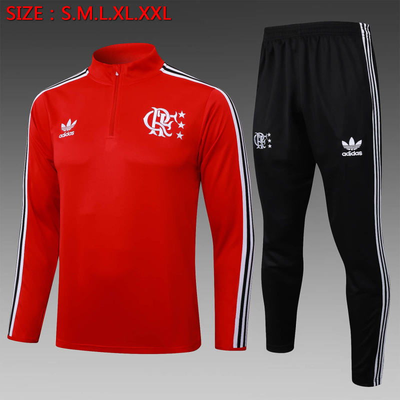 Flamengo Long-sleeved half-pull training kit 2025/2026 New Season Football Jersey Sports Shirt