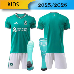 KIDS Liverpool 2nd Away 2025/2026 Football Team Shirt+Shorts+Socks Kit Jersey