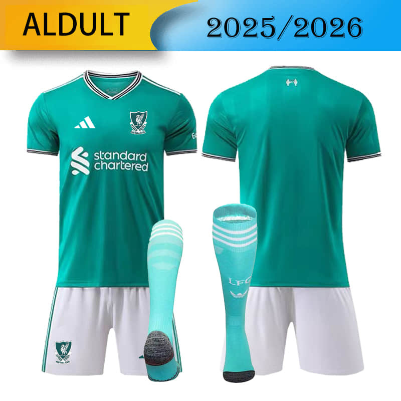 Liverpool 2nd Away 2025/2026 Football Team Shirt+Shorts+Socks Kit Jersey