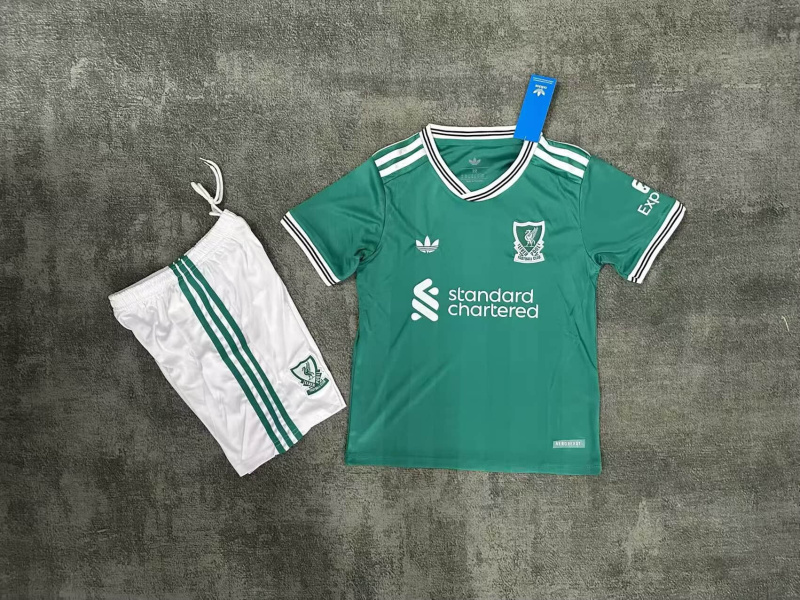 KIDS Liverpool 2nd Away 2025/2026 Football Team Shirt+Shorts+Socks Kit Jersey