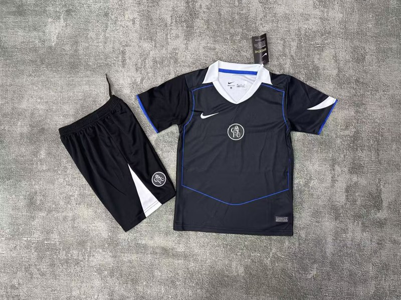 Kids Chelsea 3rd Away 2025/2026 Football Team Shirt+Shorts+Socks Kit Jersey