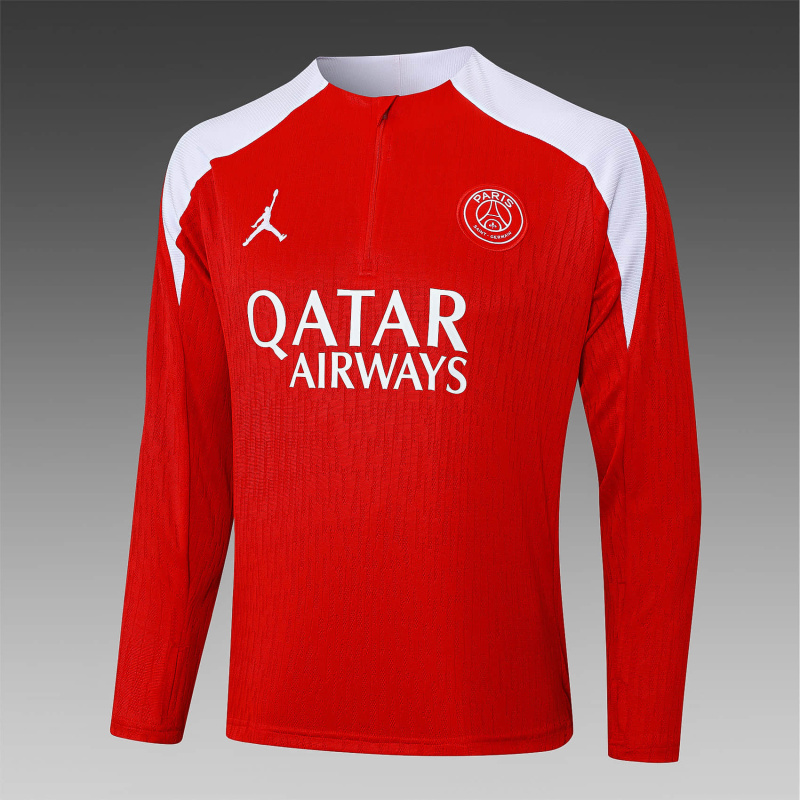 Player PSG Long-sleeved half-pull training kit 2025/2026 New Season Football Jersey Sports Shirt