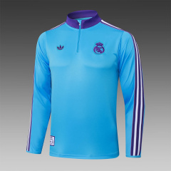 Real Madrid Long-sleeved half-pull training kit 2025/2026 New Season Football Jersey Sports Shirt